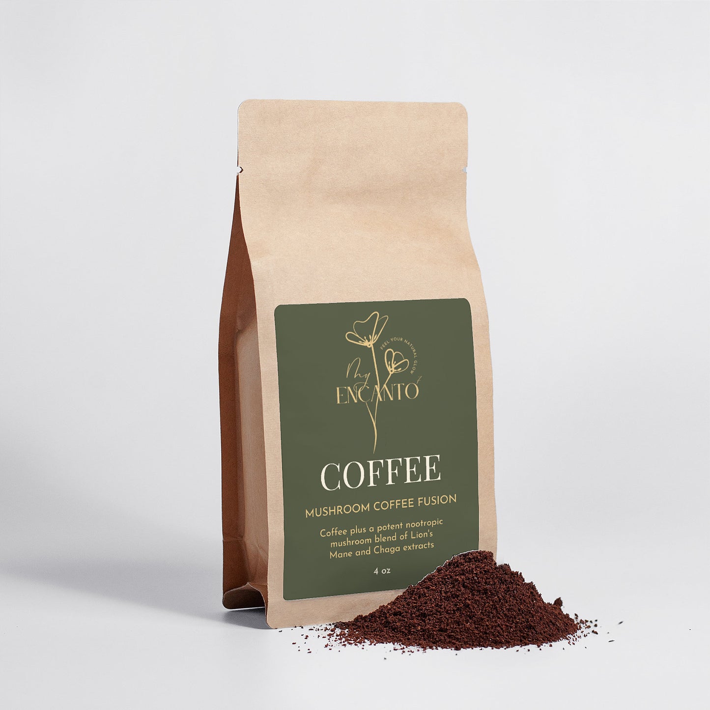 Fusión de café con champiñones - Melena de león y Chaga 4oz